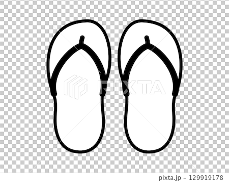 Monotone beach sandal icon 129919178