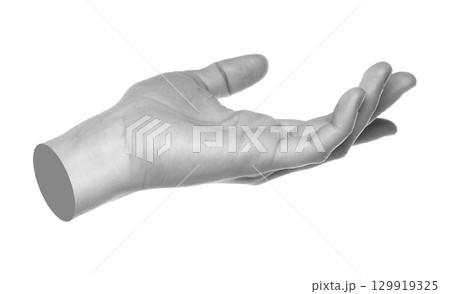 Hand gesture like a holding something isolated on transparent background. Contemporary art design 129919325