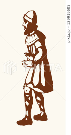 Vector drawing. The king looks ahead 129919605