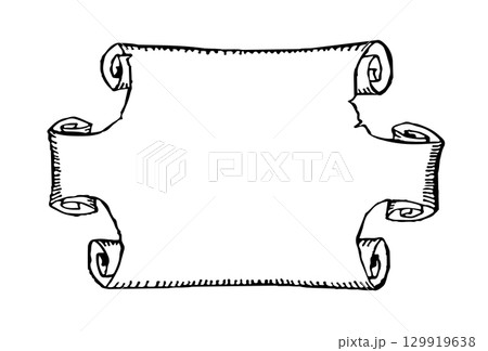Old paper scroll. Vector drawing icon Old paper scroll. Vector drawing icon 129919638