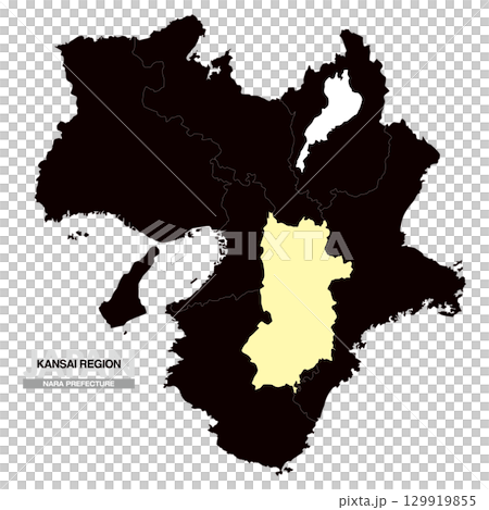 日本關西地區奈良縣地圖(含縣界 03) 日本關西地區奈良縣地圖(含縣界 03) 129919855