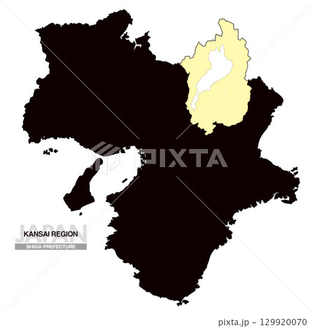日本地図 関西地方 滋賀県 県境無し 03 129920070