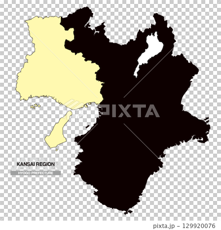 Map of Japan Kansai Region Hyogo Prefecture No Prefectural Borders 03 129920076