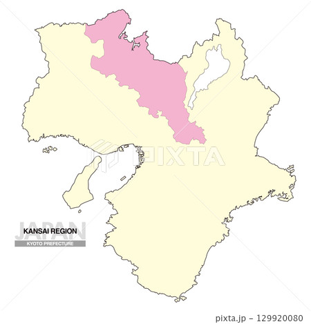 日本地図 関西地方 京都府 県境無し 02 129920080