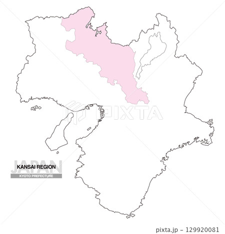 日本地図 関西地方 京都府 県境無し 01 129920081