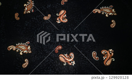 Elegant batik fabric details with black and brownish gold motif colors Elegant batik fabric details with black and brownish gold motif colors 129920128