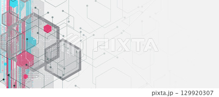 Abstract circuit technology and science concept background for business presentation Abstract circuit technology and science concept background for business presentation 129920307