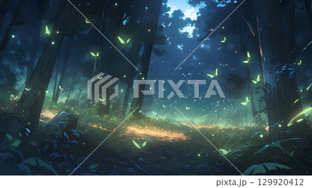 蛍が飛び交う風景 129920412