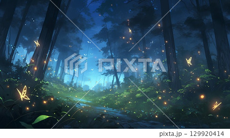 蛍が飛び交う風景 129920414