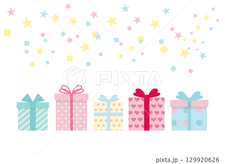 誕生日プレゼントのイラストの誕生日カード 129920626