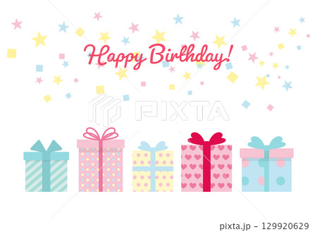 誕生日プレゼントのイラストの誕生日カード 誕生日プレゼントのイラストの誕生日カード 129920629