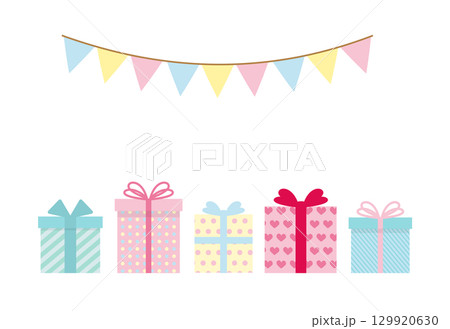 誕生日プレゼントのイラストの誕生日カード 誕生日プレゼントのイラストの誕生日カード 129920630