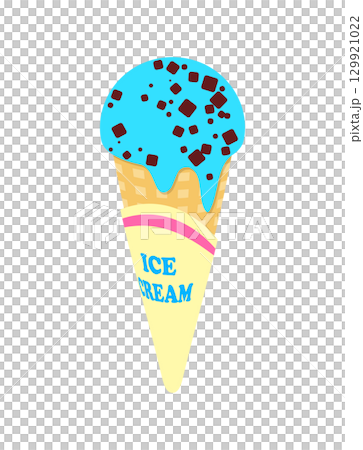 冰淇淋薄荷巧克力巧克力薄荷甜筒冰淇淋插畫 129921022