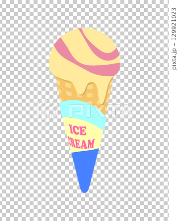 冰淇淋香草草莓甜筒冰淇淋插畫 冰淇淋香草草莓甜筒冰淇淋插畫 129921023