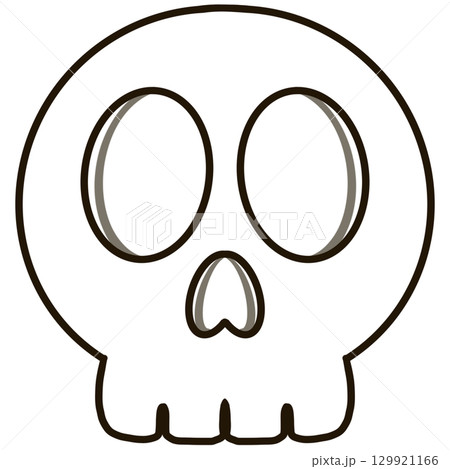 Halloween set with outlines of elements and characters. Group of object. Ghost, horror, celebration, witch, spider ,cemetery, skull, pumpkin, cauldron, for coloring pictures.	 129921166