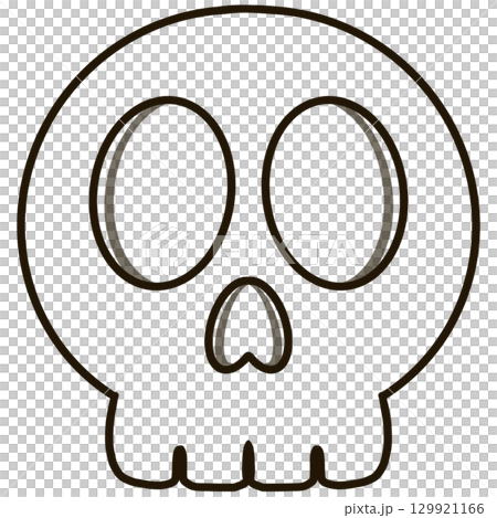 Halloween set with outlines of elements and characters. Group of object. Ghost, horror, celebration, witch, spider ,cemetery, skull, pumpkin, cauldron, for coloring pictures.	 129921166