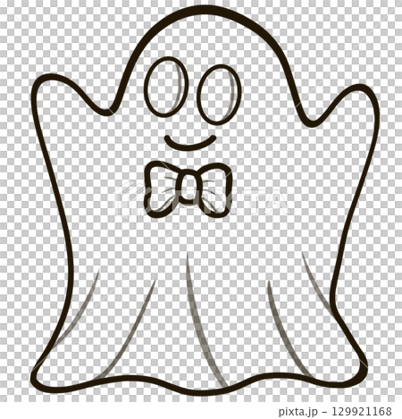Halloween set with outlines of elements and characters. Group of object. Ghost, horror, celebration, witch, spider ,cemetery, skull, pumpkin, cauldron, for coloring pictures.	 129921168