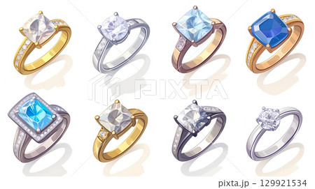 カラフルなリング 129921534