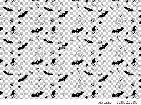 Simple and cute Halloween pattern illustration background material Simple and cute Halloween pattern illustration background material 129921589
