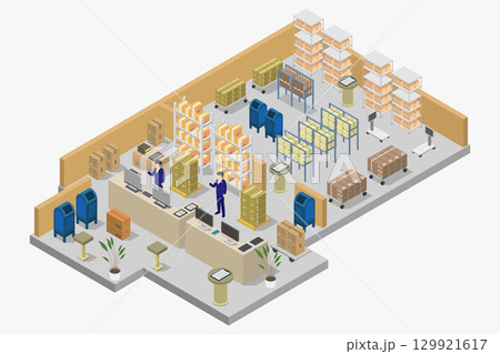 Isometric post office 129921617