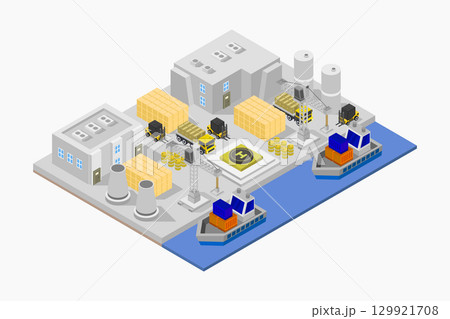 Isometric seaport Isometric seaport 129921708