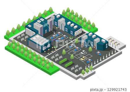 Isometric Police Station 129921743