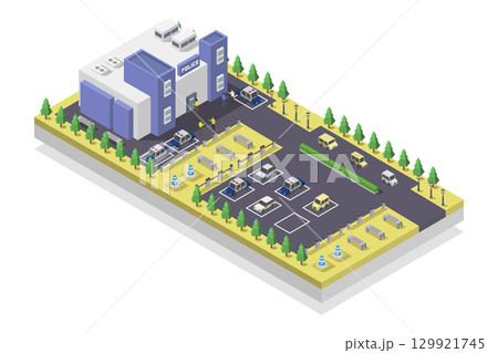 Isometric Police Station 129921745