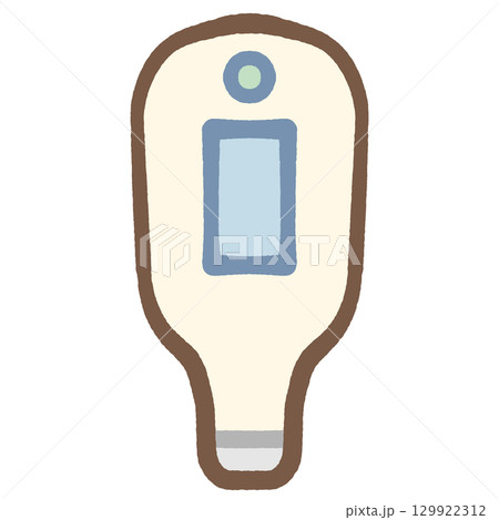 シンプルでかわいい体温計のアイコンイラスト素材 129922312