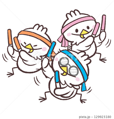 オタ芸踊る白い鳥セット 129923180