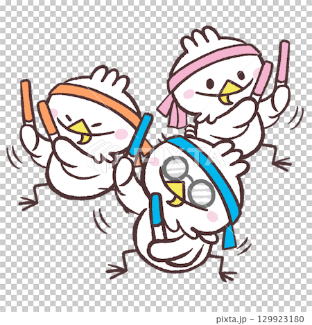 オタ芸踊る白い鳥セット 129923180