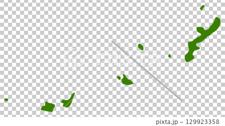 手描きのゆるい沖縄県の地図イラスト 手描きのゆるい沖縄県の地図イラスト 129923358