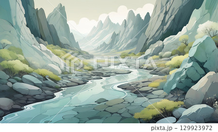 Lichen Tone Study with Pebble Texture Layers 129923972