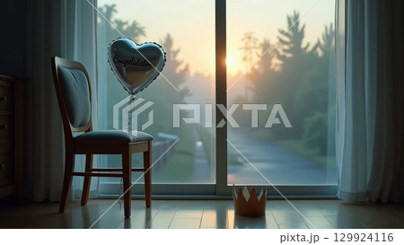 Morning After Party Congratulation Balloon by Rainy Window Misty Dawn 129924116