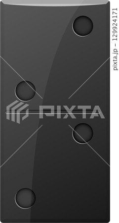 Black domino tile showcasing a two/one configuration, ideal for gaming and board game enthusiasts. 129924171
