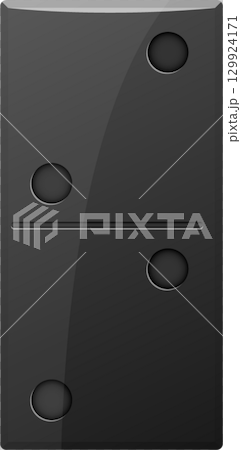 Black domino tile showcasing a two/one configuration, ideal for gaming and board game enthusiasts. 129924171