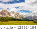 Green Valley Surrounded by Rocky Mountains 129924194