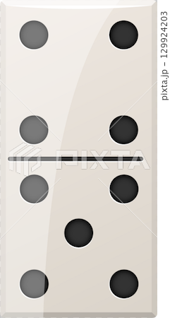 Ivory tile with glossy finish showing a configuration with four dots on each side. 129924203