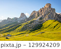 Bright Sunny Day in the Alpine Valley 129924209