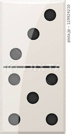 Ivory domino tile with five dots, top two dots and bottom three dots, gaming accessory 129924210
