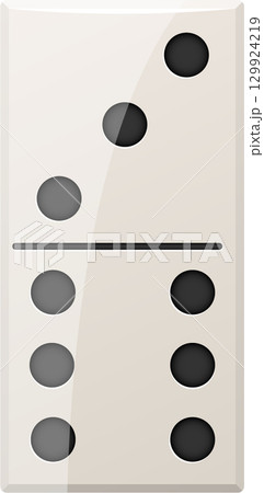 Domino tile with a four on one side and a three on the other, totaling seven dots overall 129924219