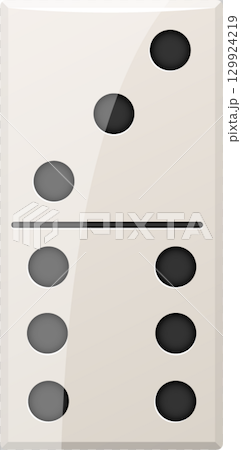 Domino tile with a four on one side and a three on the other, totaling seven dots overall 129924219