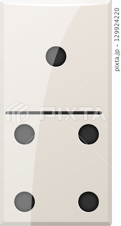 Shiny, rectangular domino with one pip on the top half and three pips on the bottom half. Shiny, rectangular domino with one pip on the top half and three pips on the bottom half. 129924220
