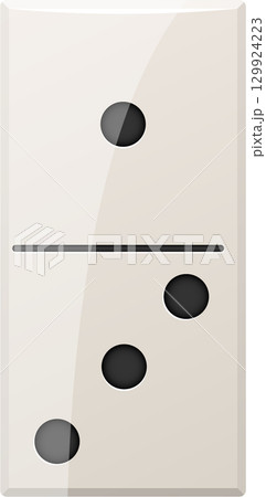 Domino tile with a value of 1 on one side and 3 on the other. Game piece isolated. Domino tile with a value of 1 on one side and 3 on the other. Game piece isolated. 129924223