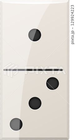 Domino tile with a value of 1 on one side and 3 on the other. Game piece isolated. Domino tile with a value of 1 on one side and 3 on the other. Game piece isolated. 129924223