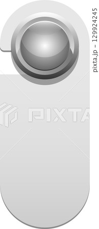 Blank door hanger with round handle area in silver, suitable for custom design and messaging. Blank door hanger with round handle area in silver, suitable for custom design and messaging. 129924245