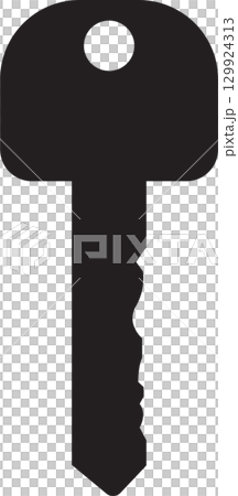 A sleek, dark key silhouette against a black background; symbol of access, security and unlocking. A sleek, dark key silhouette against a black background; symbol of access, security and unlocking. 129924313