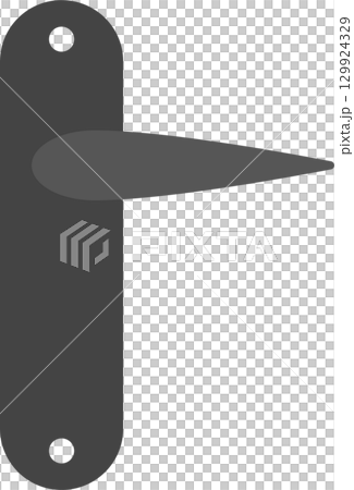 Isolated door handle:  A simple gray door handle with a minimalist, functional design. 129924329