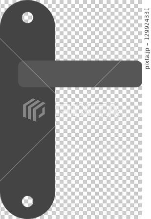 A minimalist gray door handle with a long backplate and a simple, horizontal grip design. A minimalist gray door handle with a long backplate and a simple, horizontal grip design. 129924331