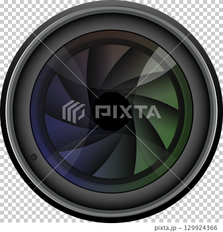 Abstract close-up of a camera lens aperture against a dark background, detailed and stylized. Abstract close-up of a camera lens aperture against a dark background, detailed and stylized. 129924366