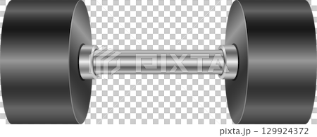 A dumbbell is a type of weight training equipment used for exercise and fitness routines. A dumbbell is a type of weight training equipment used for exercise and fitness routines. 129924372